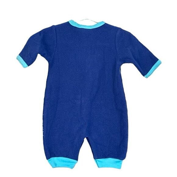 Carter's | Infant Girls Blue Floral Soft Fleece Jumpsuit Romper 0-3M - Picture 2 of 16